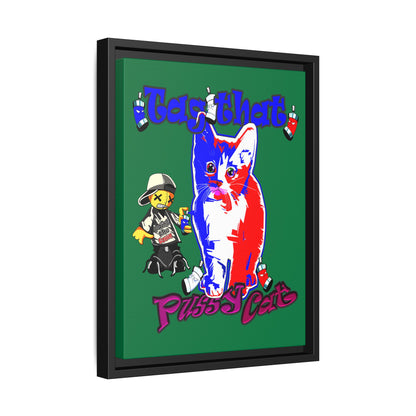 tag that - framed canvas art (dark green)