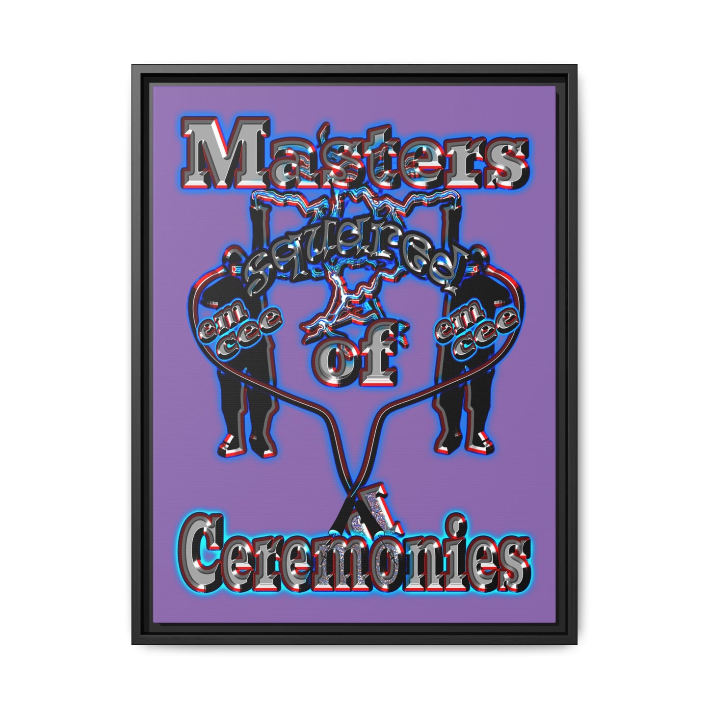 em cee squared - framed canvas art (light purple)