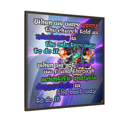 doggystyle - framed canvas art (grey-pink wave)