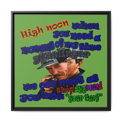 high noon - framed canvas art (green)