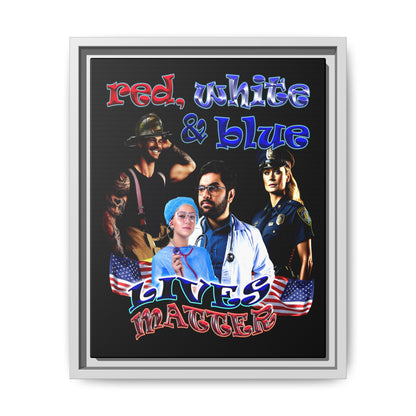 rw&b lives matter - framed canvas art (black)