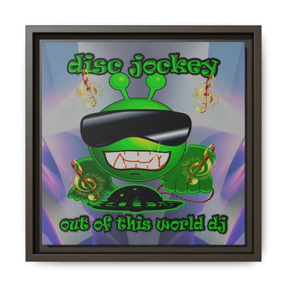 disc jockey - framed canvas art (grey-pink wave)