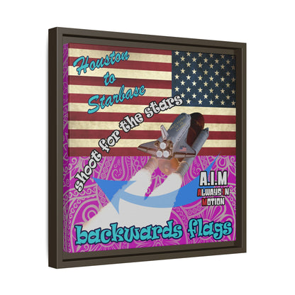 shoot for the stars - framed canvas art (pink swirl)