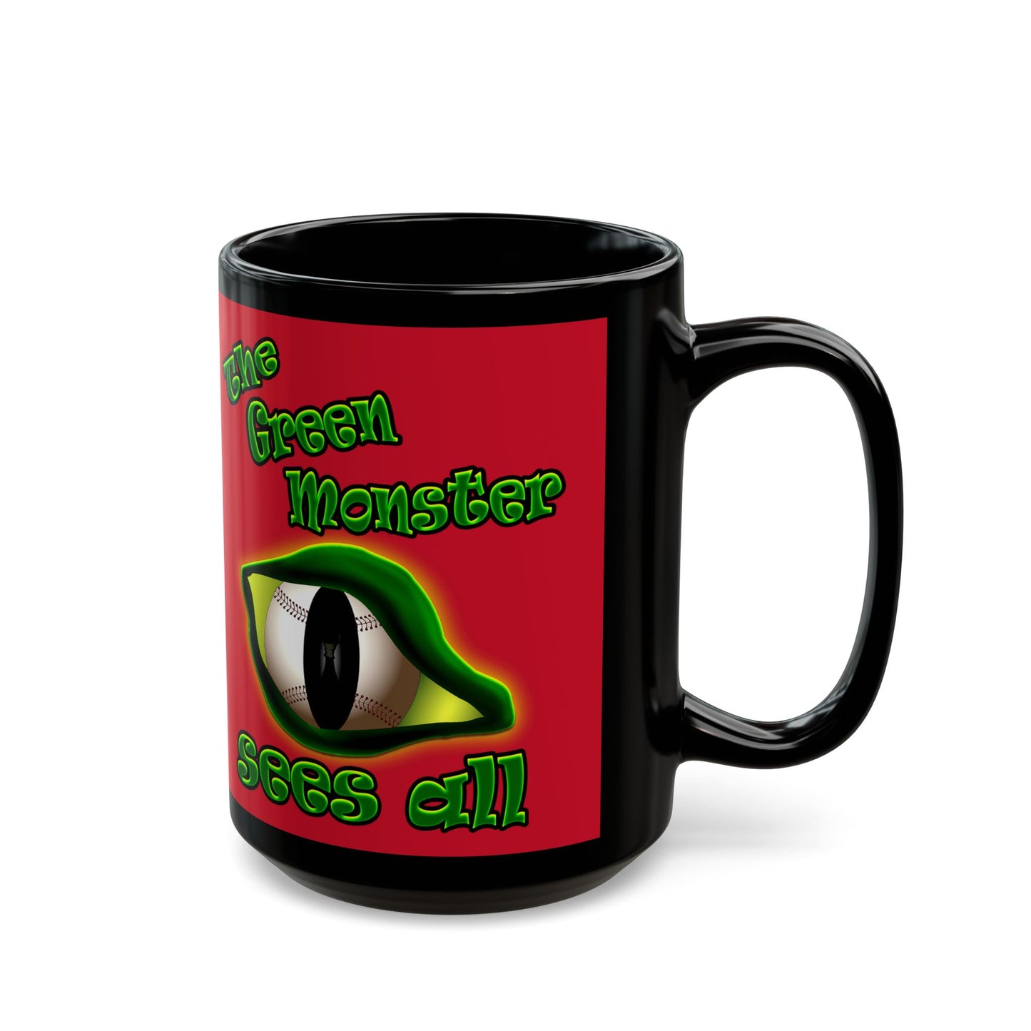 green monster - Black Mug (dark red)