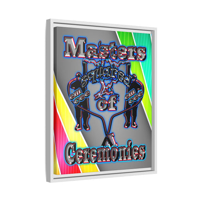 em cee squared - framed canvas art (rainbow split)