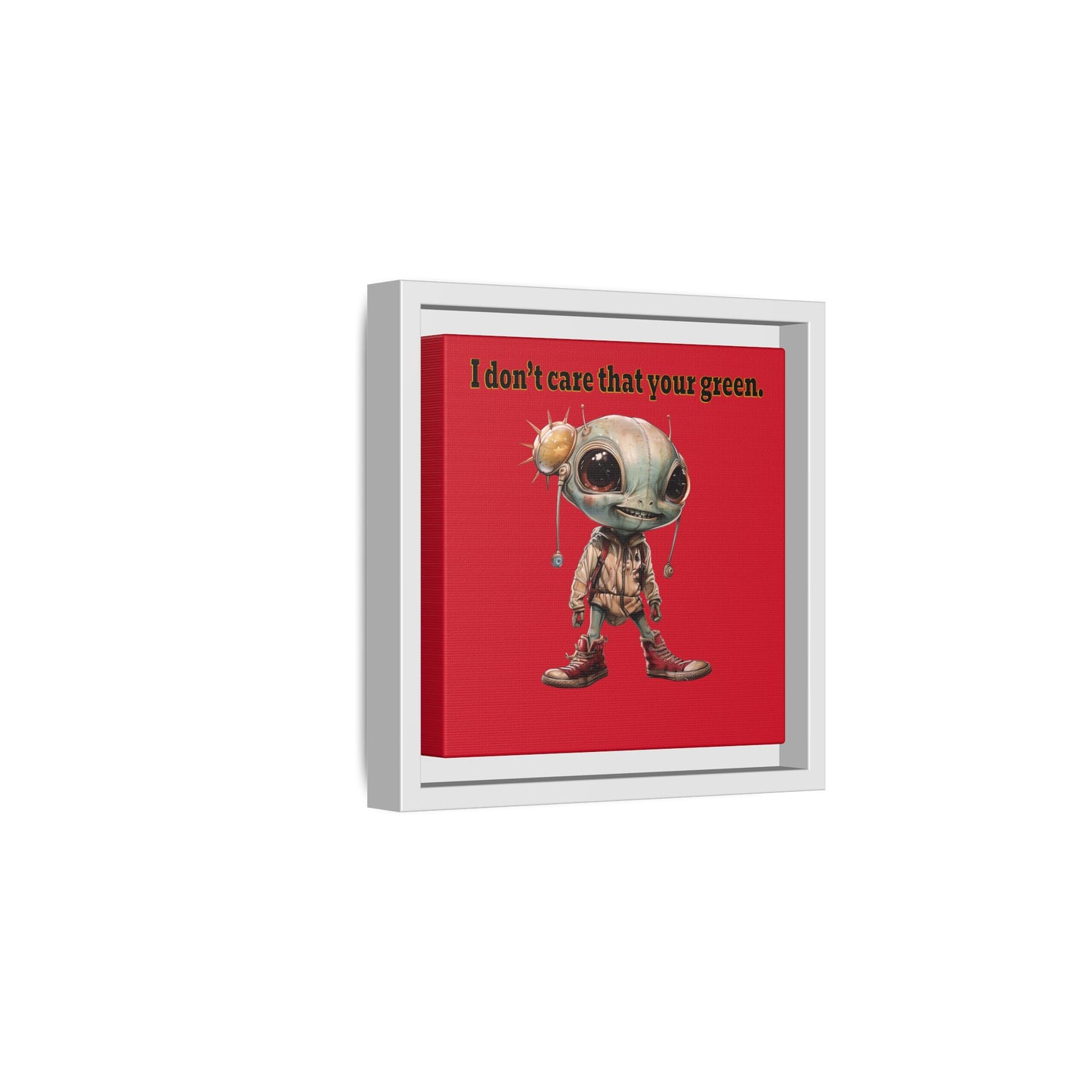 I don't care that your green - framed canvas art (dark red)