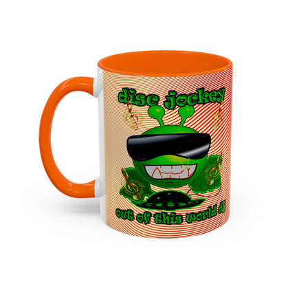 disc jockey - Accent Mug (yellow-orange wave)