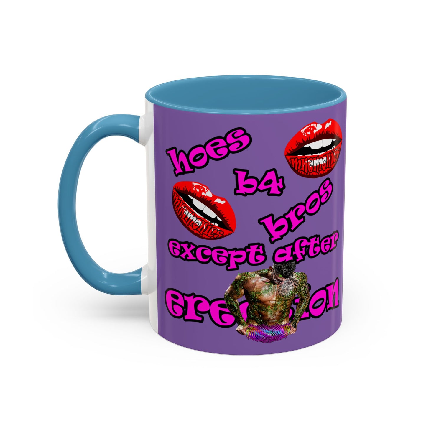 hoes b4 bros - Accent Mug (light purple)
