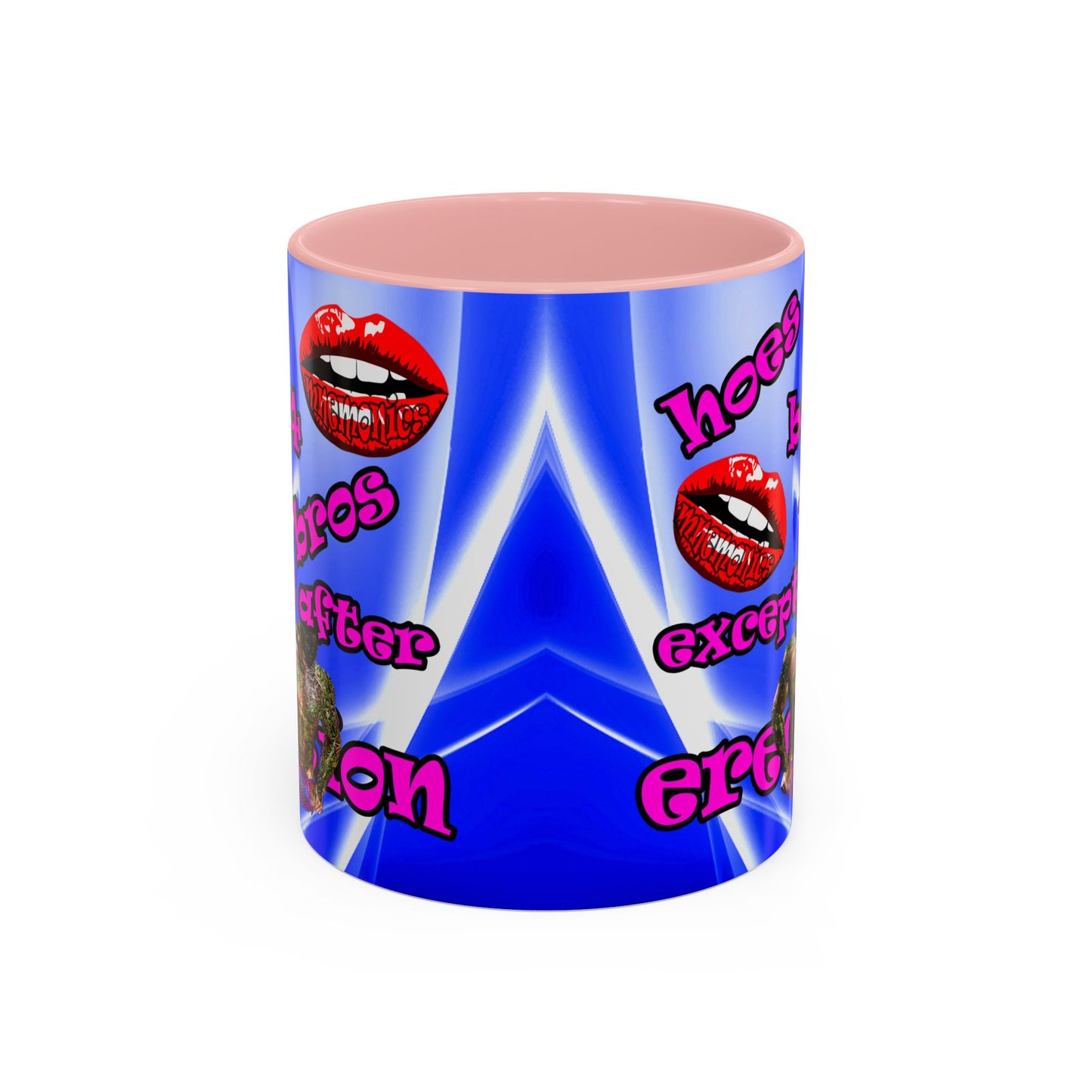 hoes b4 bros - Accent Mug (blue-white wave)