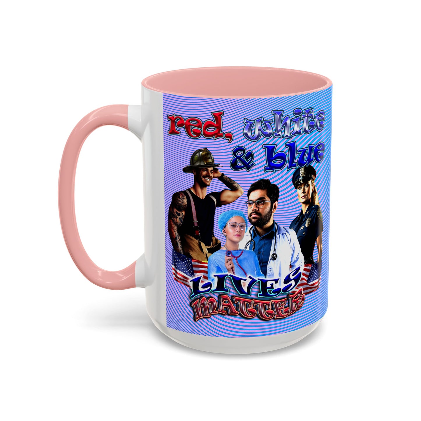rw&b lives matter - Accent Mug (light blue-purple wave)