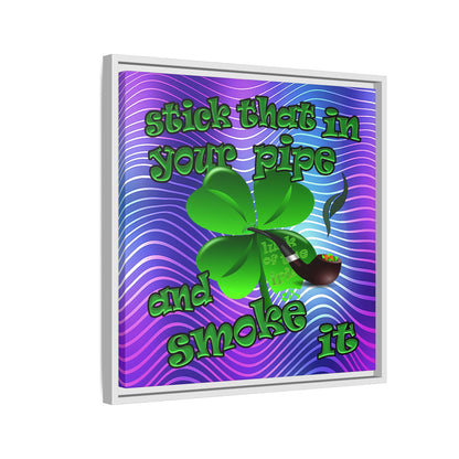 stick that in your pipe and smoke it - framed canvas art (purple wave)
