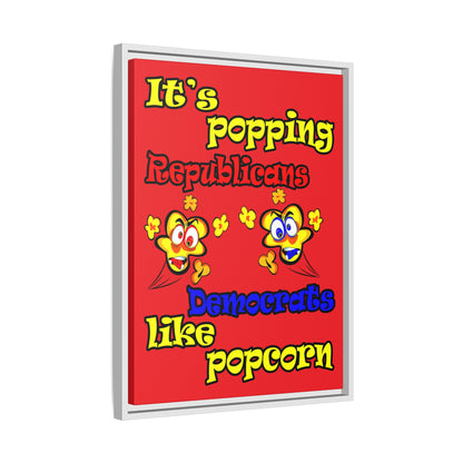 popping like popcorn - framed canvas art (red)