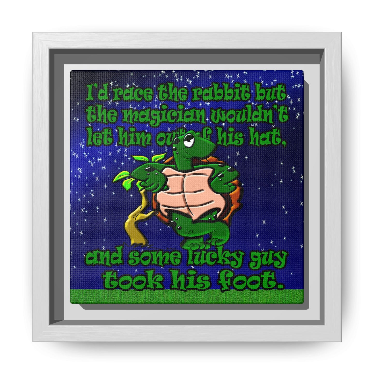 turtle race - framed canvas art ('snoops' background)