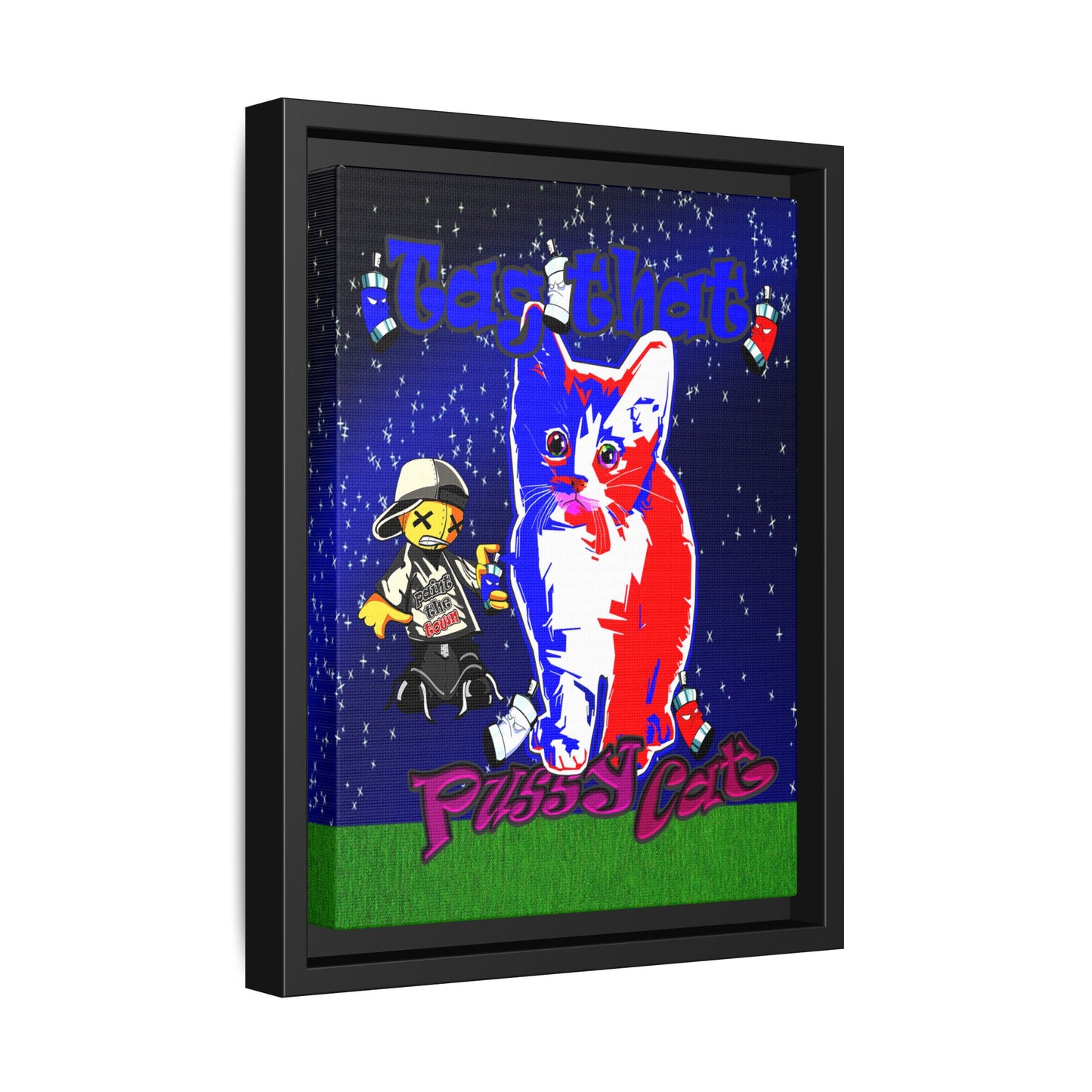 tag that - framed canvas art ('snoops' background)