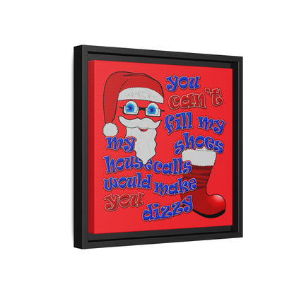santa's shoes - framed canvas art (red)