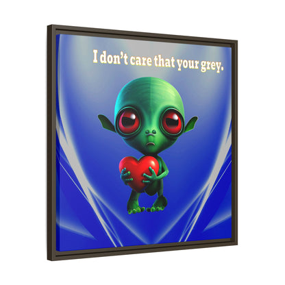 I don't care that your grey - framed canvas art (blue-white wave)