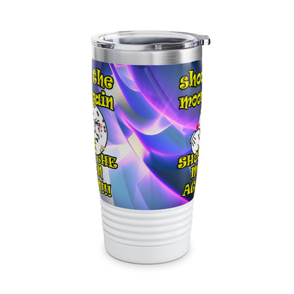 shoot the moon again - Ringneck Tumbler, 20oz (grey-pink wave)