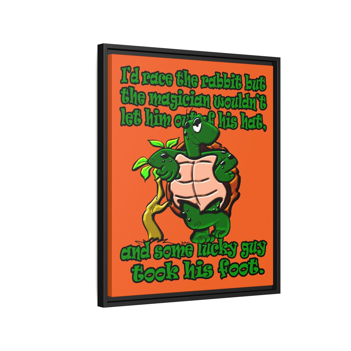 turtle race - framed canvas art (orange)