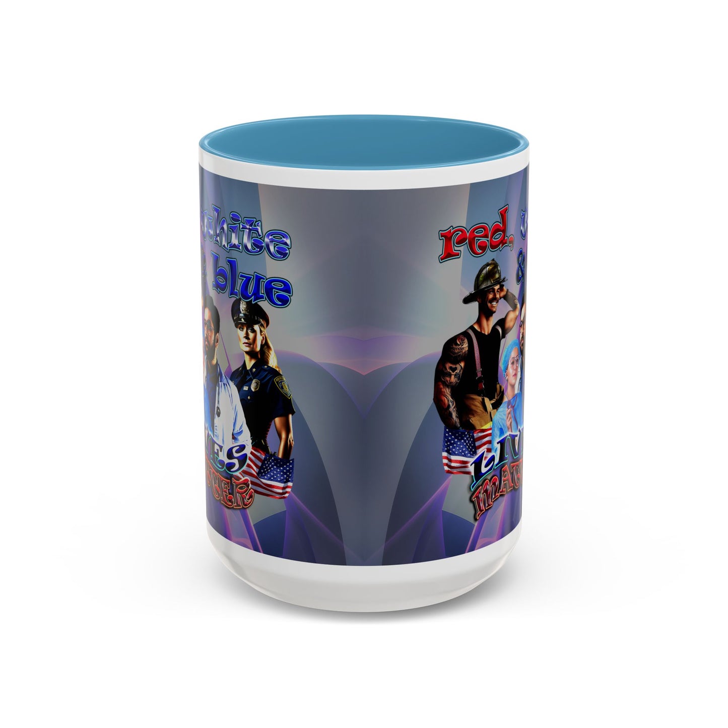 rw&b lives matter - Accent Mug (grey-pink wave)