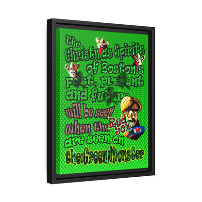 christmas spirits of boston - framed canvas art (logo green)