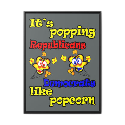 popping like popcorn - framed canvas art (dark grey)