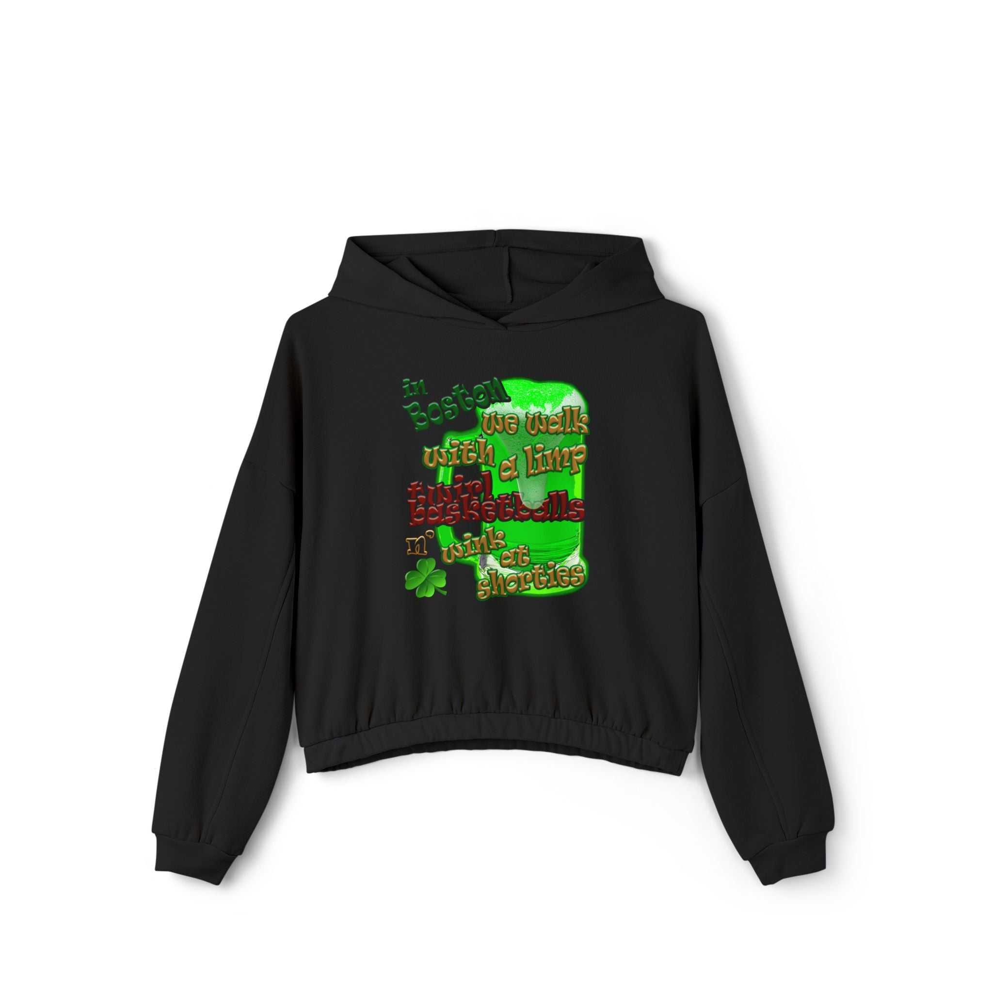 celtics logo - Women's Cinched Bottom Hoodie