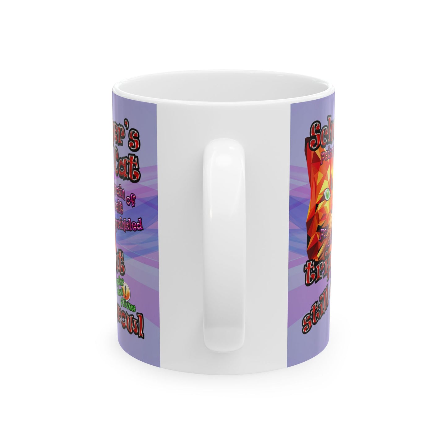 schrodinger's cat - White Mug (light blue-pink wave)