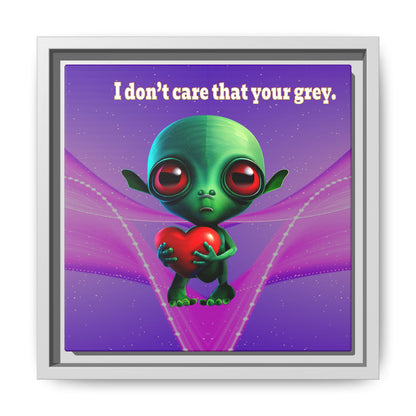 I don't care that your grey - framed canvas art (purple-pink wave)