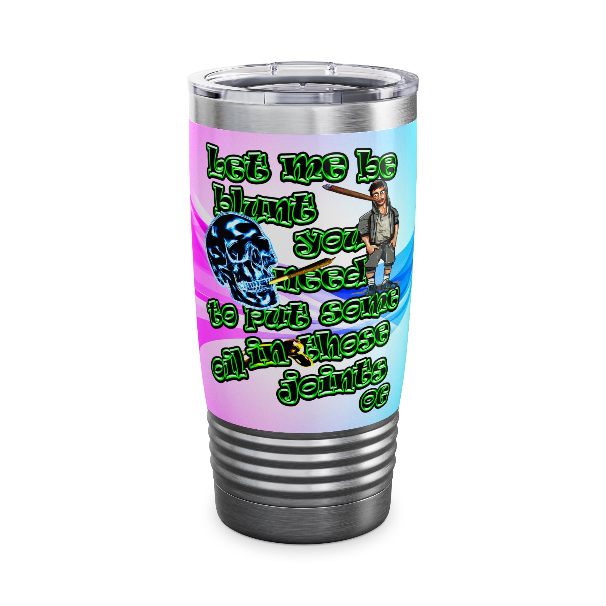 og - Ringneck Tumbler, 20oz (light blue-pink wave)