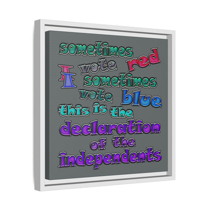 declaration of the independents - framed canvas art (dark grey)