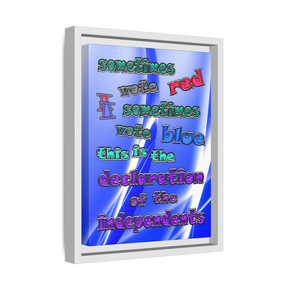 declaration of the independents - framed canvas art (blue-white wave)