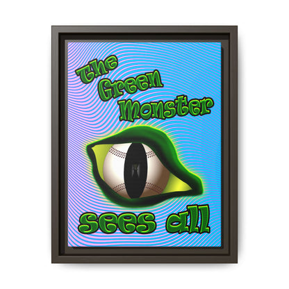 green monster - framed canvas art (light blue-purple wave)