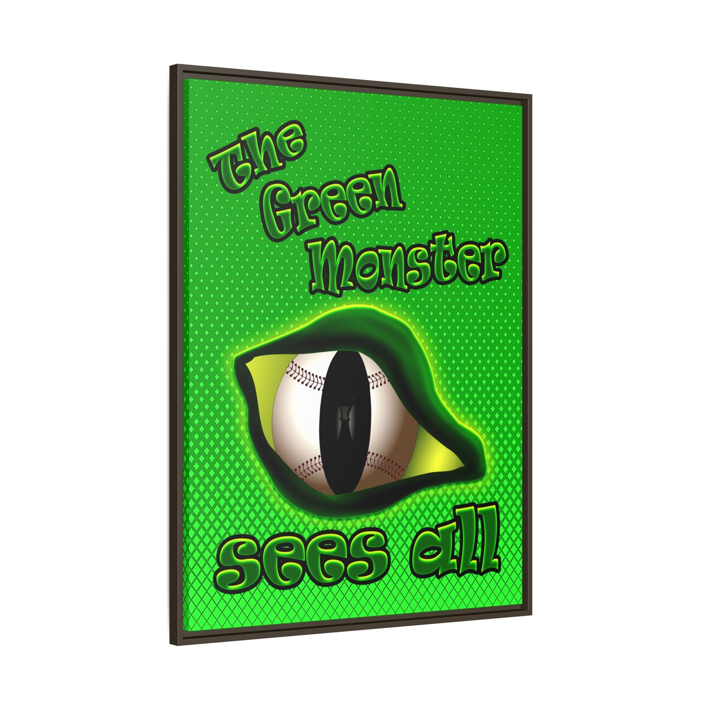 green monster - framed canvas art (logo green)