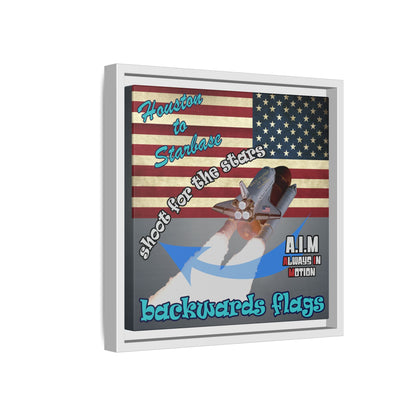 shoot for the stars - framed canvas art (grey-light grey)