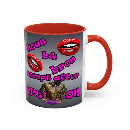 hoes b4 bros - Accent Mug (brushed nickel)