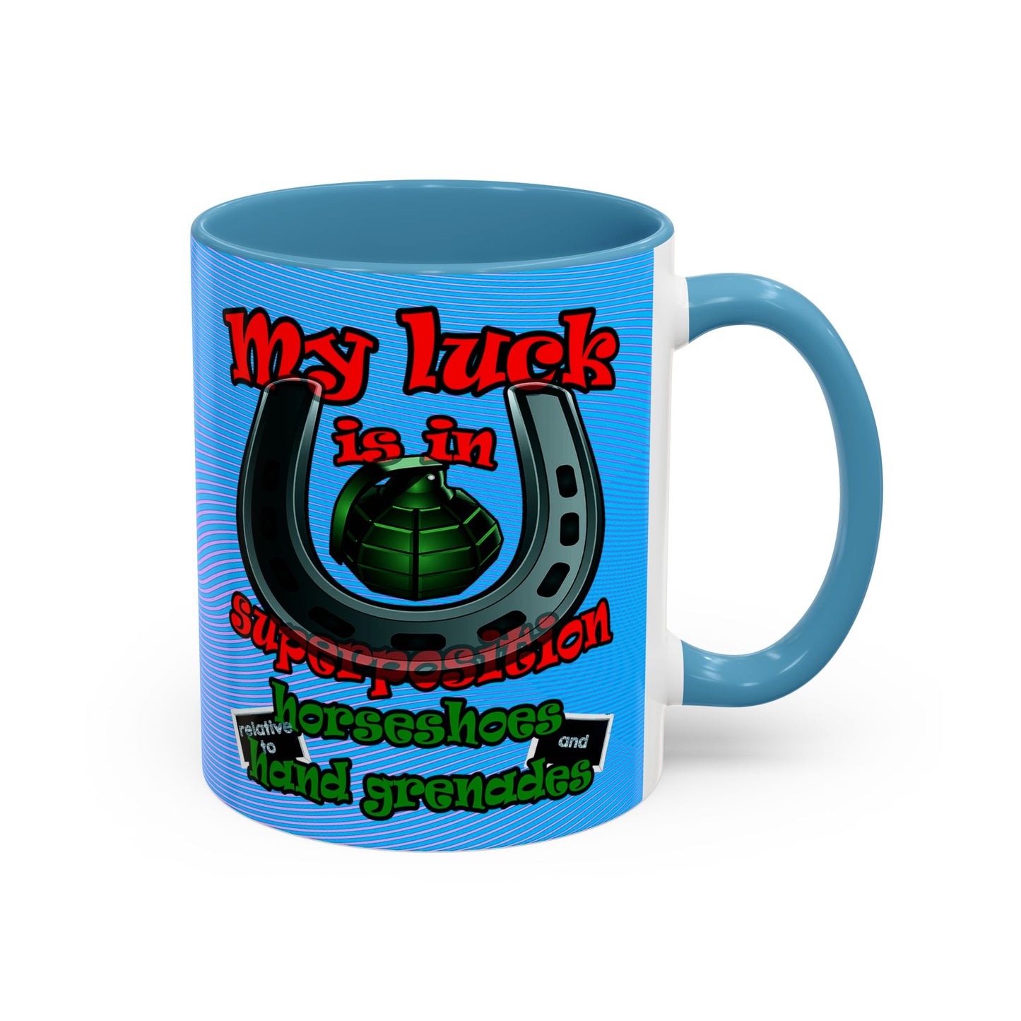 my luck - Accent Mug (light blue-purple wave)