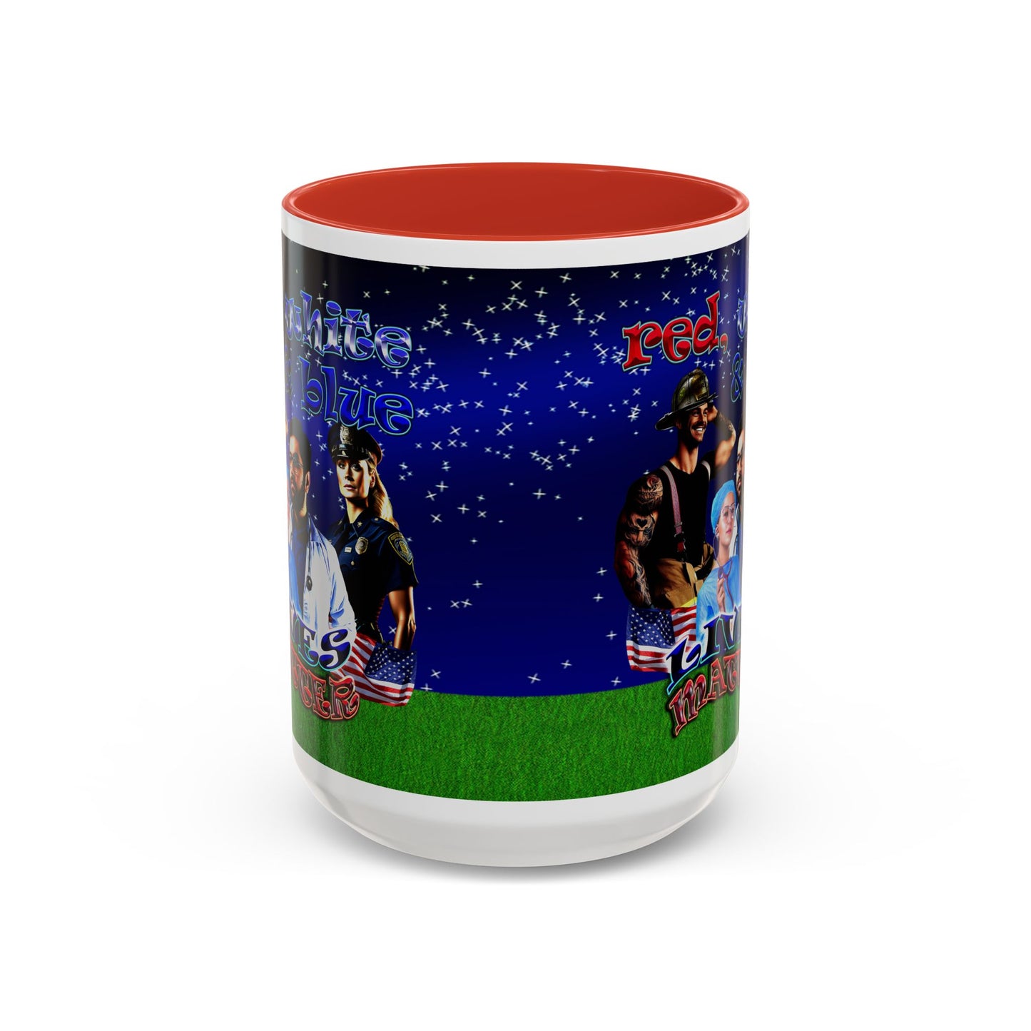 rw&b lives matter - Accent Mug ('snoops' background)