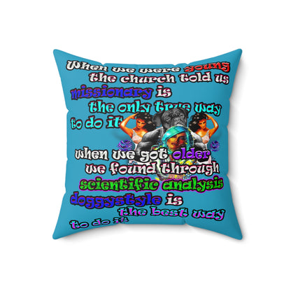 doggystyle - Spun Polyester Square Pillow - (turquoise)