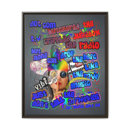 drop the beat - framed canvas art (grey-light grey)