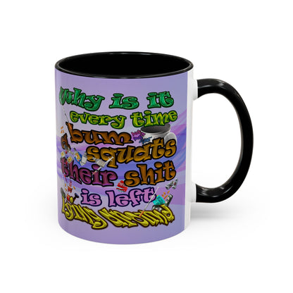 the bum's shit - Accent Mug (light blue-pink wave)