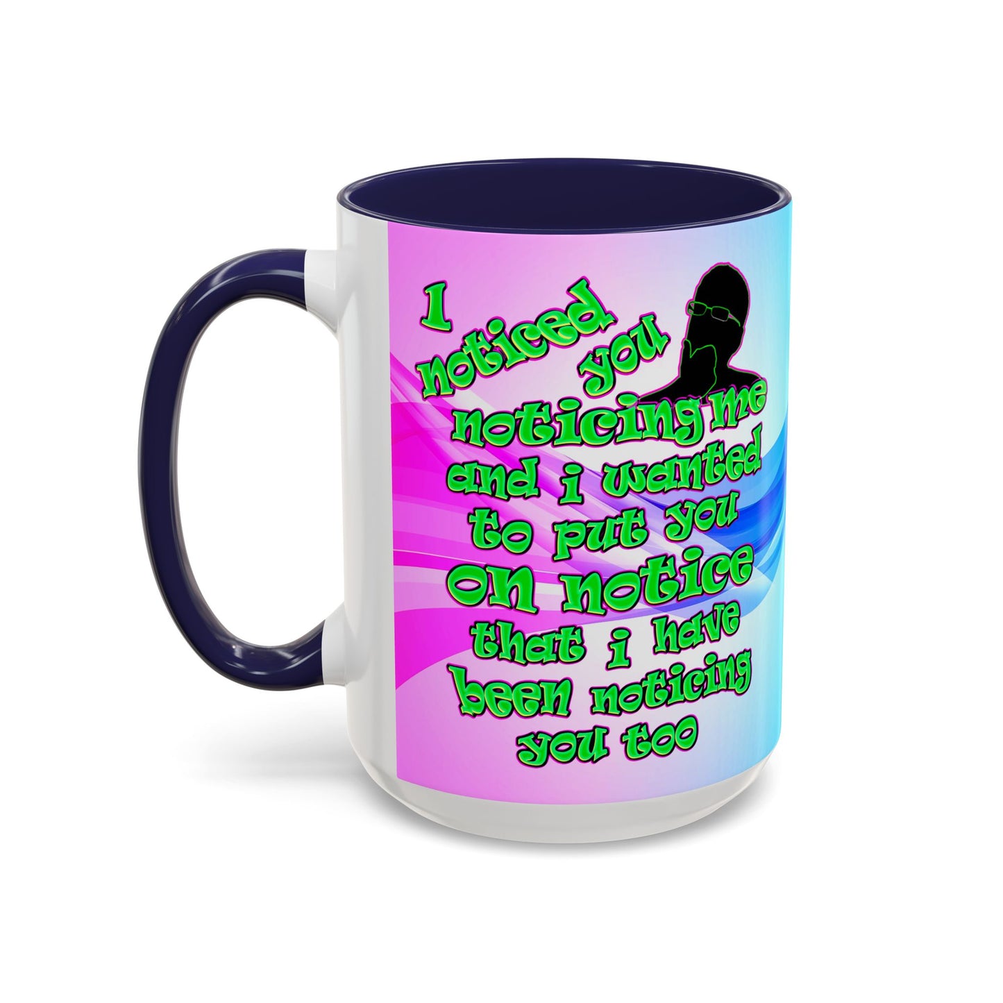 noticed you noticing - Accent Mug (light blue-pink wave)
