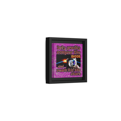 defy conquer reach - framed canvas art (pink swirl)