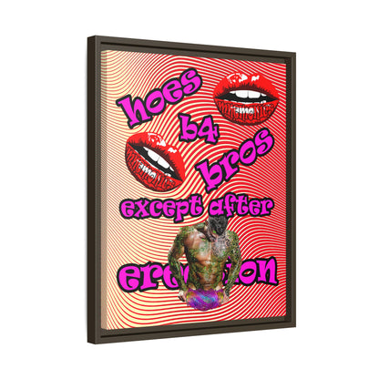 hoes b4 bros - framed canvas art (yellow-orange wave)