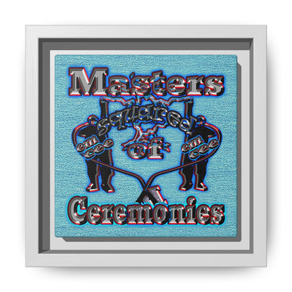 em cee squared - framed canvas art (faded blue)