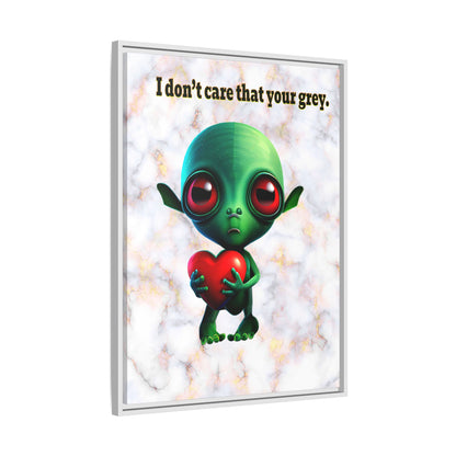 I don't care that your grey - framed canvas art (white marble)
