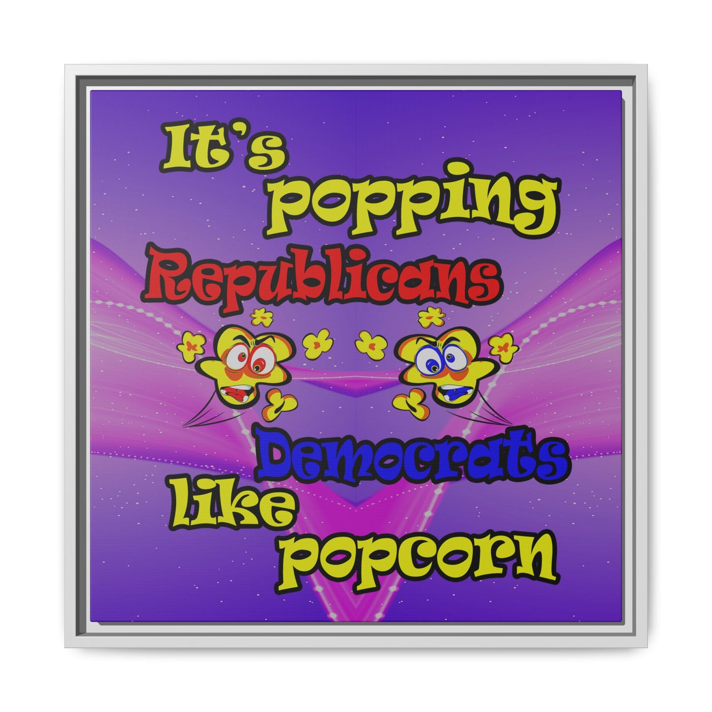 popping like popcorn - framed canvas art (purple-pink wave)