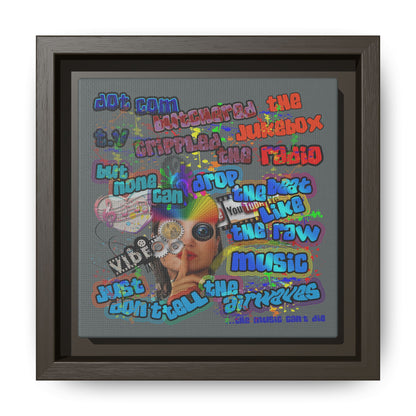 drop the beat - framed canvas art (dark grey)