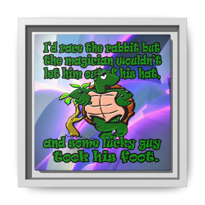 turtle race - framed canvas art (grey-pink wave)