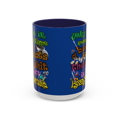the bum's shit - Accent Mug (dark blue)