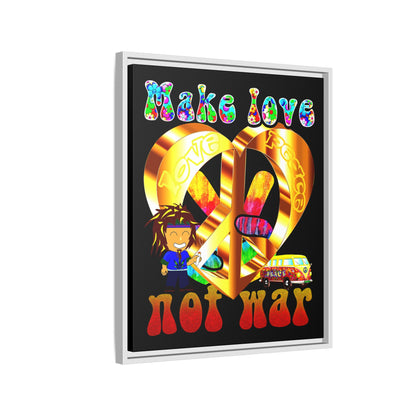 love peace - framed canvas art (black)